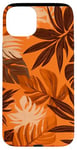 Coque pour iPhone 15 Plus Motif bordeaux tropical orange vif