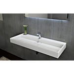 Vasque moderne Lavabo marbre coulé, Lave main à poser - BS6001 - 46x15x 120cm - avec trou prépercé - Bernstein