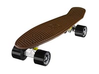 Ridge Unisexe 55 cm Mini Cruiser Retro Style dans M Roues Pleines U monté Skateboard, Mixte, Skateboard Ridge Mini Cruiser Board Braun mit 12 Rollenvarianten komplett 55 cm, Marron/Noir