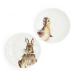 Tallrikar Hare & Ankunge, Ø 16,5cm - Royal Worcester