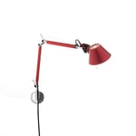 Artemide Tolomeo Micro Wall Lamp, Red Rød Aluminium