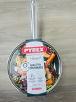 Saucepan Cooking Steel with Lid Pyrex Kitchen Master Cookware Stainless NEW