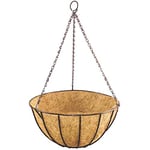 Siena Garden Jardinière Suspendue Classique Ø 35 cm avec Insert en Coco, chaîne et Crochet