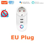 Tuya-Multiprise WiFi Smart Home,10A,16A,Prise UE,Commande vocale,Alexa,Google,Appareil ménager,Protecteur de surtension - Type Wifi Option 3-Ue Plug