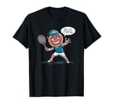 Funny Pizza Tennis Player Design Game Set Match Humor T-Shirt