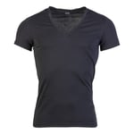 T-shirt Hom Supreme coton avec manches courtes et col v noir