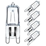 Comyan Lot de 5 ampoules halogènes G9 230 V 33 W (34 W) 2800 K Blanc chaud 450 lm Transparent Ampoule capsule G9 à intensité variable