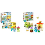 LEGO DUPLO The Bus Ride Set, Learning Toy To Help Build Social and Fine Motor Skills & DUPLO Town Caring for Bees & Beehives, Kids’ Learning Toy with Drivable Truck