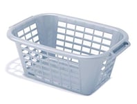 Addis Eco 100% Recycled Plastic Large Rectangular Laundry Washing Basket, 40 litre, Light Grey 518380