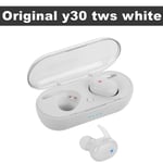 Y30 TWS Écouteurs Bluetooth Écouteurs Casque sans fil Touch Control Sports Écouteurs Microphone Musique Casque pour xiaomi huawei-Blanc