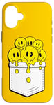 Coque pour iPhone 16 Plus Pocket Yellow Smile Faces Melting Happiness Graphic Designs