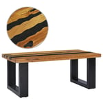 vidaXL Coffee Table 100x50x40 cm Solid Teak Wood and Lava Stone