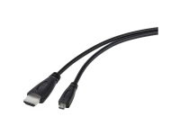 TRU COMPONENTS HDMI-kabel Raspberry Pi [1x HDMI-stik - 1x HDMI-stik D Micro] 1.80 m Sort