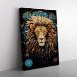 Leo Zodiac Hard Edge Painting Art Canvas Print for Living Room Bedroom Home Office Décor, Wall Art Picture Ready to Hang, 76x50 cm (30x20 Inch)