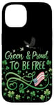 Coque pour iPhone 14 Vert et fier d'être libre - La fierté libérale de la Saint-Patrick