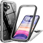 Cozycase Coque Ultra Antichoc IP68 Etanche pour iPhone 16 Transparente Militaire 360 Intégrale Anti Choc Chute Poussière Eau Protection Ecran Incassable Rigide Étui Double Chantier 16 Waterproof Case