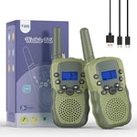 Kids Walkie Talkies Rechargeable, Bakoherp 8 Channels 2 Way Radio Toy with LED Flashlight, 3KM Long Range Walky Talky for Adventures, Camping, Hiking