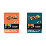 KIND Bars, Healthy Gluten Free & Low Calorie Snack Bars, Peanut Butter Dark Chocolate, 12 Bars, & Bars, Healthy Gluten Free & Low Calorie Snack Bars, Dark Chocolate Nuts & Sea Salt, 12 Bars