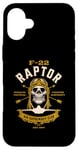 Coque pour iPhone 16 Plus F 22 Raptor avion avion crâne style vintage