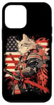 iPhone 12 mini Cat Samurai American Flag Samurai Cat Art Patriotic Cat Case