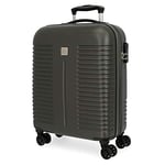 Roll Road India Grey Cabin Suitcase 40 x 55 x 20 cm Rigid ABS Combination Lock 37 Litre 2.6 kg 4 Double Wheels Hand Luggage