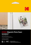 KODAK Magnetic Photo Paper - Pack de 5 feuilles de papier photo - Format 10 x 15 cm - Compatible avec imprimantes jet d'encre - Neuf