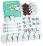 G-MOTIONS cpe-123 PARENCE - (30pcs) Kit de sécurité pour protection des enfants avec Cache Prise Révolutionnaire Protections Électrique, serrures multifonction, Sécurité placard enfants, blocs porte