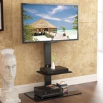 Wisfor Floor TV Stand Mount Bracket with 2 AV Shelves for 32-65 inch LED LCD