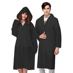 Vicloon Poncho Pluie,2 Pièces Poncho Impermeable,Réutilisable Poncho Matériel EVA,Poncho Pluie Femme et Homme,Parfait pour Les Festivals de Camping et Les Randonnées, Noir, Taille Unique