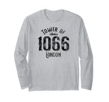 1066 Tower of London England Black Print Distressed Long Sleeve T-Shirt