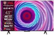 TCL 43RC650K 43-inch QLED Pro Television, 4K Ultra HD, Roku TV (Smart TV with Dolby Vision & Audio, HDR 10+, compatible with Google assistant & Alexa)