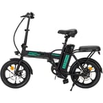 HITWAY hopfällbar elcykel - Vuxen 16" - 250W motor - 36V/7,5Ah batteri - 45 km räckvidd - Svart BK5 Svart