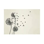 Wee Blue Coo PAINTING NATURE PLANT DANDELION SEED WISHES BLACK FRAMED ART PRINT B12X13603