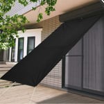 MINKUROW rektangulär markis 2 x 5 m Vattentät solskydd Kraftig skärmduk för balkong Inga borrhål UV-beständig Svart