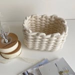 Cotton Rope Storage Basket Cotton Rope Bin White For Kitchen