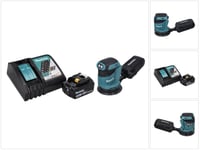 Makita DBO 180 RT1 -akkukäyttöinen eksentrinen hiomakone 18 V 125 mm + 1 x 5,0 Ah -akku + laturi