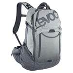 EVOC TRAIL PRO 26l protector backpack for bike tours (LITESHIELD PLUS back protector, lightweight bike backpack, wide hip fins, 3l hydration bladder compartment, size: L/XL), Stone Grey/Carbon Grey