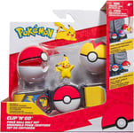 Pokemon Clip 'n Go PIKACHU  Poke Ball Belt Set **BRAND NEW**