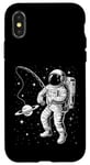 Coque pour iPhone X/XS Funny Planet Astronaute Galaxie Espace Astronaute Pêche