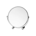 Miroir Cosmétique Grossissant 3x, Miroir de Maquillage Rasage Double Face, Miroir à Poser Chromé ø 17 cm, Miroir sur Pied Pivotant à 360° pour Salle