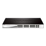 D-LINK D-Link Web Smart DGS-1210-28 - Commutateur Géré 24 x 10/100/1000 + 4 Gigabit SFP de bureau, Montable sur rack