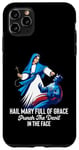 Coque pour iPhone 11 Pro Max Je vous salue Marie pleine de grâce Punch the Devil in the Face Catholic