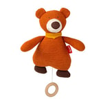 SIGIKID 39688 - Boîte à musique en tricot - Peluche avec mélodie connue de berceuses - Peluche lavable et remplaçable - Aide à l'endormissement pour bébés et enfants dès la naissance - Orange - 26 x