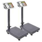 SOGA 2X 300kg Electronic Digital Platform Scale Computing Shop Postal Weight Black - Kitchen Scales - 300kgPlatformScalesBlackX2