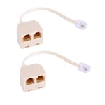 Répartiteur De Téléphone Rj11 Avec Câble Adaptateur Câble Telephonique Adaptateur Téléphonique Rj11 Adaptateur Répartiteur 6P4C Rj11, Câble 10 Cm¿Blanc¿