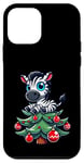 Coque pour iPhone 12 mini Joli arbre de Noël zèbre Père Noël dessin animé