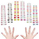 6 set Barn Naglar Barn Fake Nails Kort Cover False