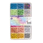 Glorex 6 1630 222 – Lot de 1200 perles colorées pour la fabrication de bijoux, idéales pour enfiler des bracelets et des colliers