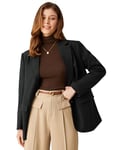 GRACE KARIN Robe Blazer d'hiver Femme avec Ceinture à Revers Manches Longues Coupe Ample Manteau Noir XL