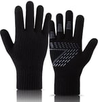 QICEDER Gants Chauds Tactiles Hiver Homme Femme，Gants à Ecran Tactile pour Smartphones,Super Doux Gants Tricotés Sport Hiver pour Camping/Randonnée/Cyclisme/Conduite/Travail Extérieur